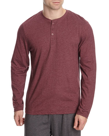 Burgundy Henley Lounge Top